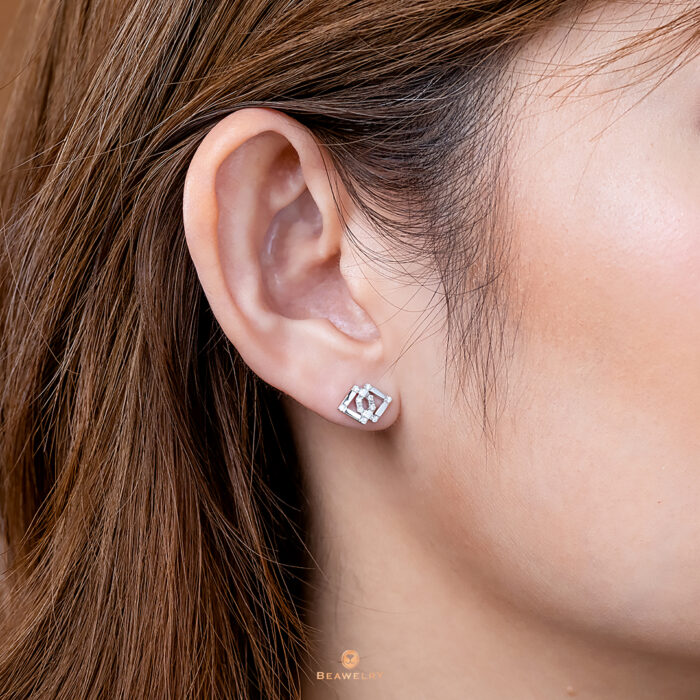 Buy White Gold Earrings for Women by Angara Online | Ajio.com